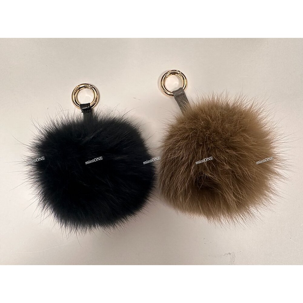 NEW Fur Puff Ball 2 Keychains